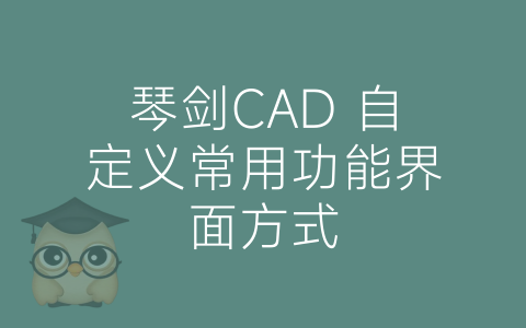 琴剑CAD 自定义常用功能界面方式-博士钣金 - www.bsbanjin.com