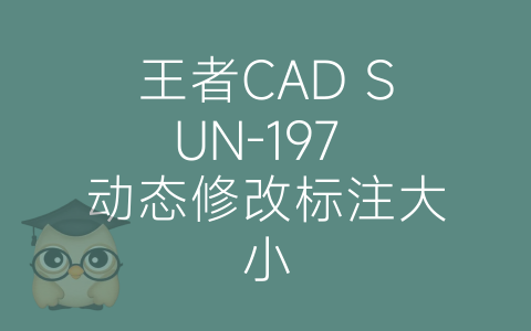 王者CAD SUN-197 动态修改标注大小-博士钣金 - www.bsbanjin.com