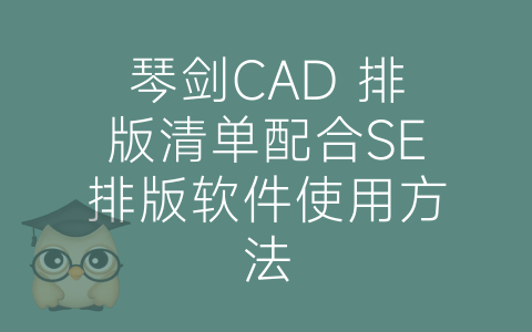 琴剑CAD 排版清单配合SE排版软件使用方法-博士钣金 - www.bsbanjin.com