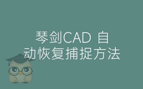 琴剑CAD 自动恢复捕捉方法-博士钣金 - www.bsbanjin.com