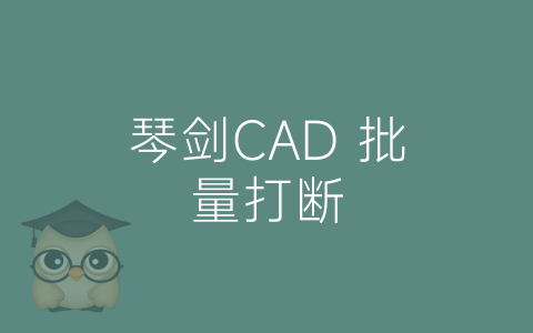 琴剑CAD 批量打断-博士钣金 - www.bsbanjin.com