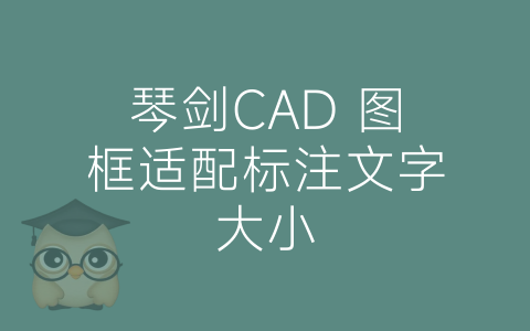 琴剑CAD 图框适配标注文字大小-博士钣金 - www.bsbanjin.com