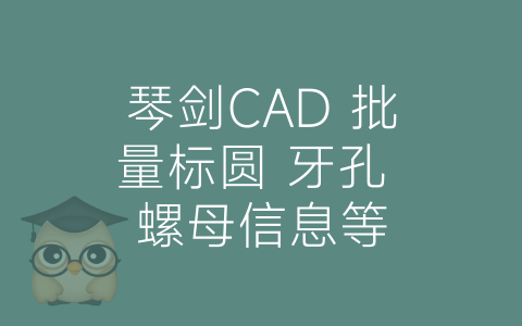 琴剑CAD 批量标圆 牙孔 螺母信息等-博士钣金 - www.bsbanjin.com