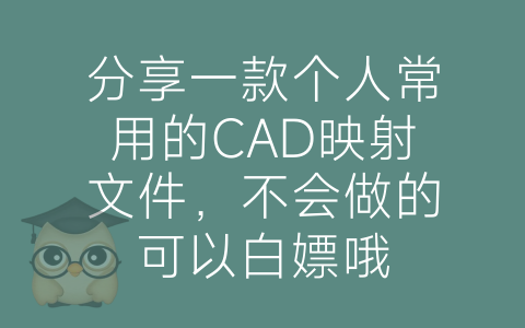 分享一款个人常用的CAD映射文件，不会做的可以白嫖哦-博士钣金 - www.bsbanjin.com