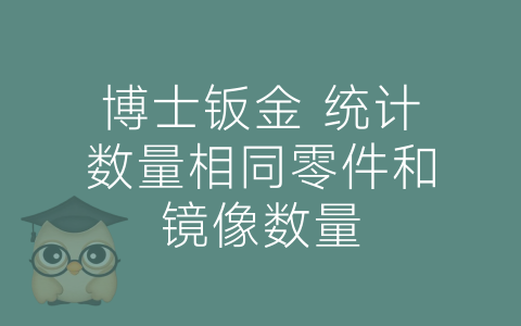 博士钣金 统计数量相同零件和镜像数量-博士钣金 - www.bsbanjin.com