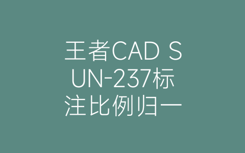 王者CAD SUN-237标注比例归一-博士钣金 - www.bsbanjin.com